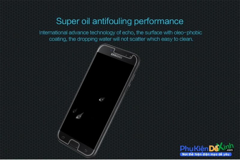 Miếng Dán Kính Cường Lực Samsung J7 Pro Hiệu Nillkin 9H có chịu lực cao khả năng chống dầu, hạn chế bám vân tay không làm mất đi độ nhạy của cảm úng